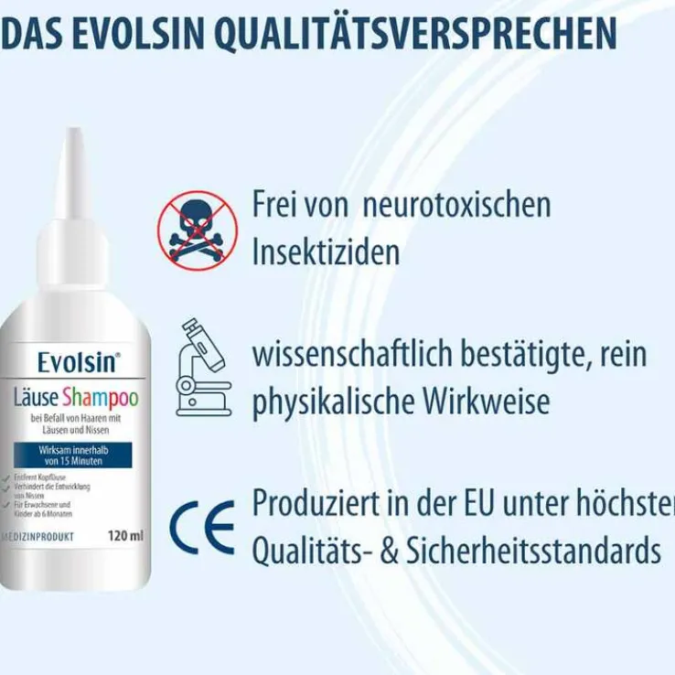 Evolsin Läuseshampoo mit Läusekamm, 120 ml