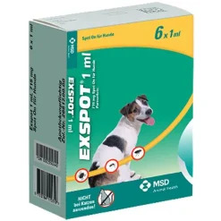 Clearance EXSPOT ® 1 ml Spot On Lösung für Hunde, 6X1 ml
