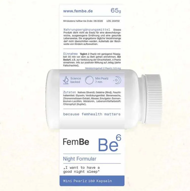 Fembe Be6 Night Formular Weichkapseln, 180 St Melatonin Tabletten