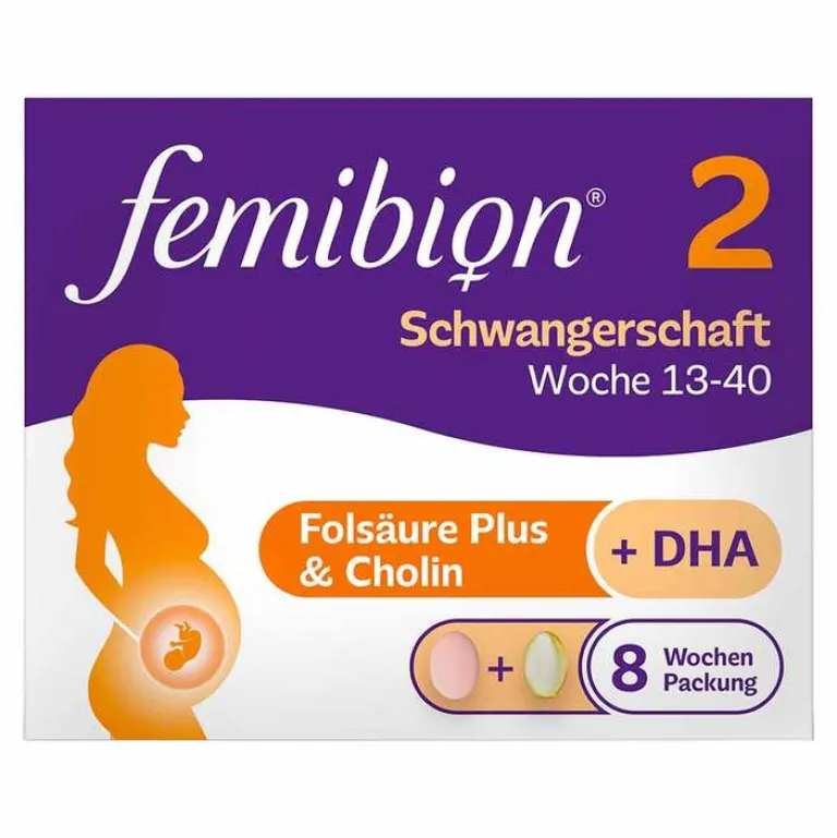 Hot 2 Schwangerschaft in der 8-Wochen-Packung mit je 56 Tabletten und Kapseln, 2X56 St Vitamin B9 (Folsäure)|Schwangerschaft
