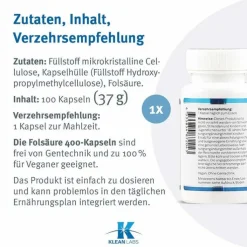 Folsäure 400 µg Kapseln, 100 St