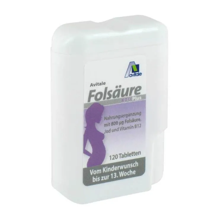 Folsäure 800 Plus B12 + Jod Tabletten, 120 St