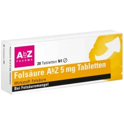 Outlet Folsäure 5 mg Tabletten, 20 St Vitamin B9 (Folsäure)