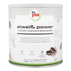 Hot For You eiweiß power Cookies & Cream Pulver, 750 g Eiweißpulver
