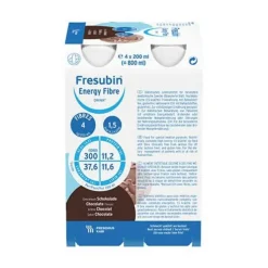 Fresubin Energy Fibre Drink Schokolade Trinkflasche, 4X200 ml