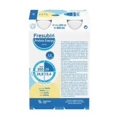 Clearance Protein Energy Drink Vanille Trinkflasche, 4X200 ml Trinknahrung