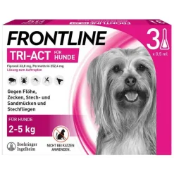 Hot TRI-ACT® gegen Zecke, Floh und fliegende Insekten bei Hunden (2-5kg), 3 St Flöhe, Zecken & Co.
