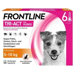 FRONTLINE TRI-ACT® gegen Zecke, Floh und fliegende Insekten bei Hunden (5-10kg), 6 St