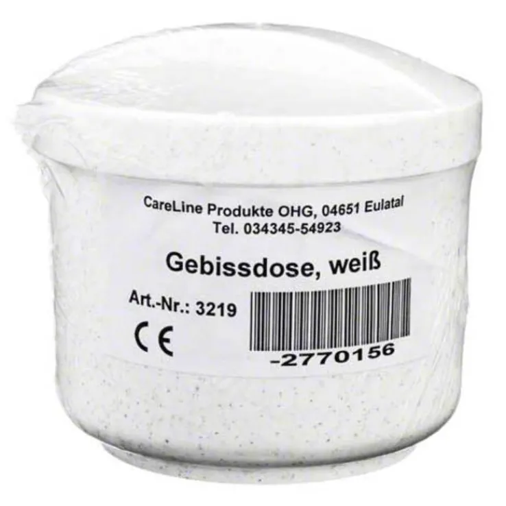 Gebissdose weiß mit Einsatz und Deckel, 1 St