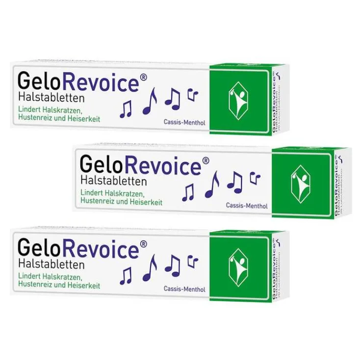 GeloRevoice Halstabletten Cassis-Menthol bei Heiserkeit & Stimmverlust, 3x20 St