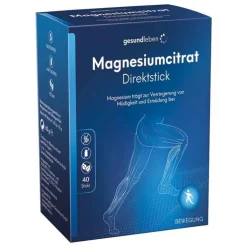 Gesund Leben Magnesiumcitrat Direktstick Pulver, 40X1.55 g