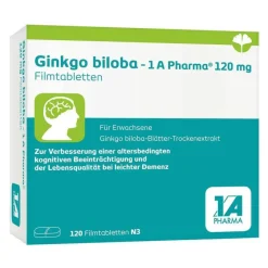 Hot Ginkgo biloba - 1 A Pharma® 120 mg Filmtabletten, 120 St Ginkgo|Durchblutungs Tabletten