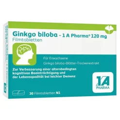 Sale Ginkgo biloba - 1 A Pharma® 120 mg Filmtabletten, 30 St Ginkgo|Durchblutungs Tabletten