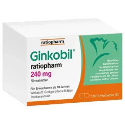 Online ratiopharm 240mg mit Ginkgo biloba, 120 St Ginkgo|Durchblutungs Tabletten