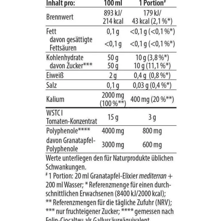 Best Granatapfel Elixier mediterran Dr. Jacob`s, 500 ml Durchblutung