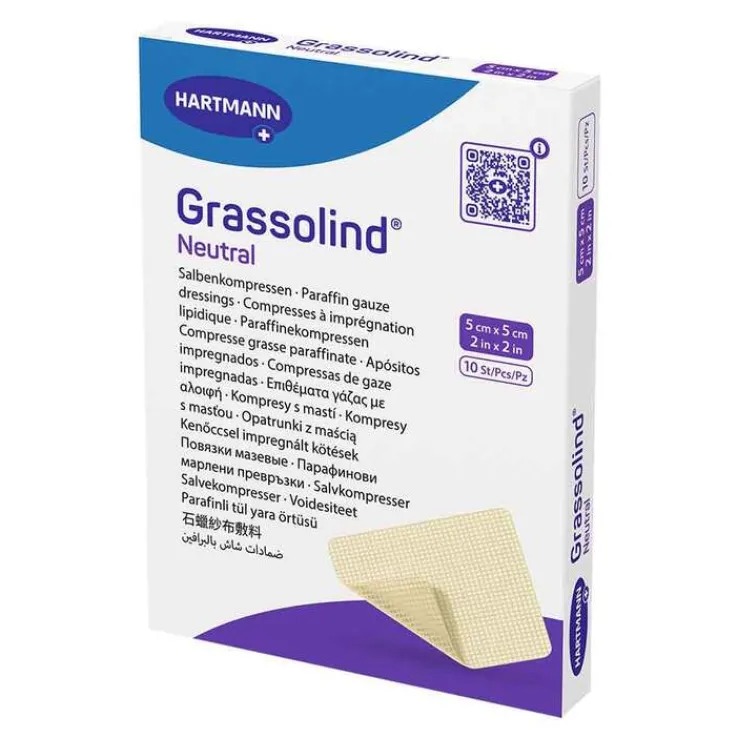 Grassolind Salbenkompressen 5x5 cm steril, 10 St