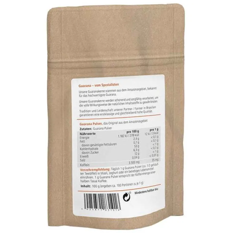 Clearance Amazonas Naturprodukte Guarana Pulver, 100 g