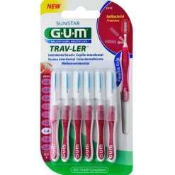 Best GuM Trav-Ler 1,4mm Kerze pink Interdental + 6Kappen, 6 St