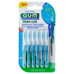 Clearance GuM Trav-Ler 1,6mm Tanne blau Interdental + 6Kappen, 6 St