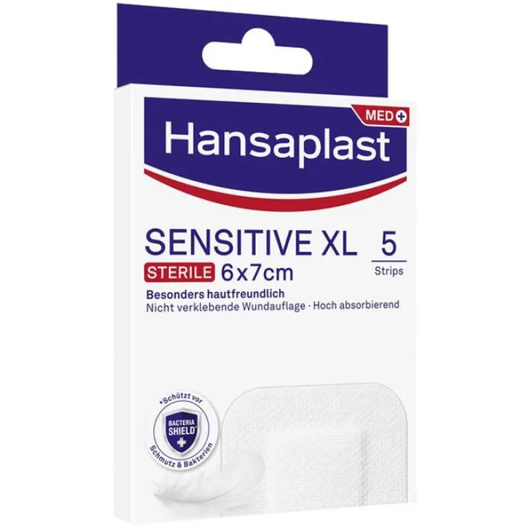 SENSITIVE XL Wundverband steril 6x7 cm, 5 St Wundpflaster|Heftpflaster