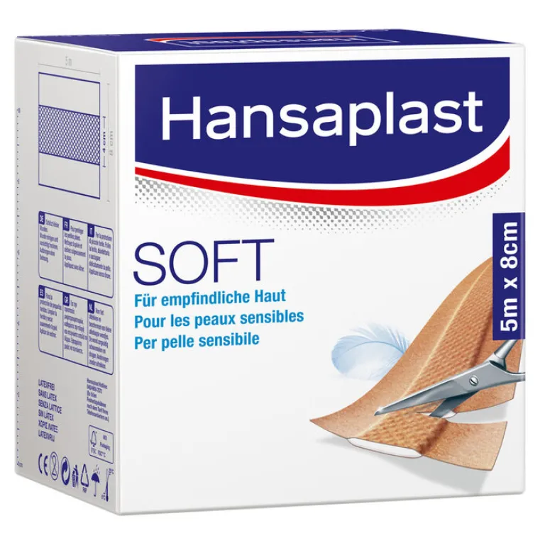 New Hansaplast Soft Pflaster 5mx8cm Rolle, 1 St