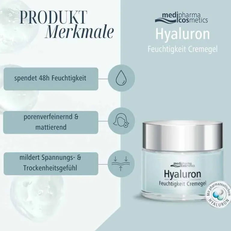 Clearance Medipharma Cosmetics Hyaluron 48h Feuchtigkeit Cremegel, 50 ml