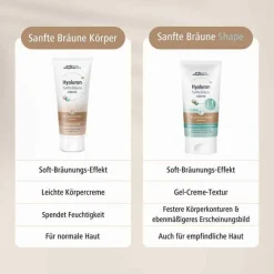 Hot Hyaluron Sanfte Bräune Körperpflege Creme, 200 ml Selbstbräuner