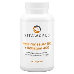 Hot Vitaworld Hyaluronsäure 100 + Kollagen 400 Kapseln, 120 St