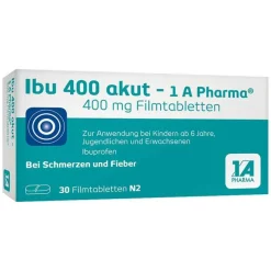 Ibu 400 akut – 1 A Pharma® Filmtabletten, 30 St Zahnschmerztabletten|Regelschmerzen Tabletten