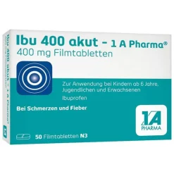 New Ibu 400 akut – 1 A Pharma® Filmtabletten, 50 St Zahnschmerztabletten|Regelschmerzen Tabletten