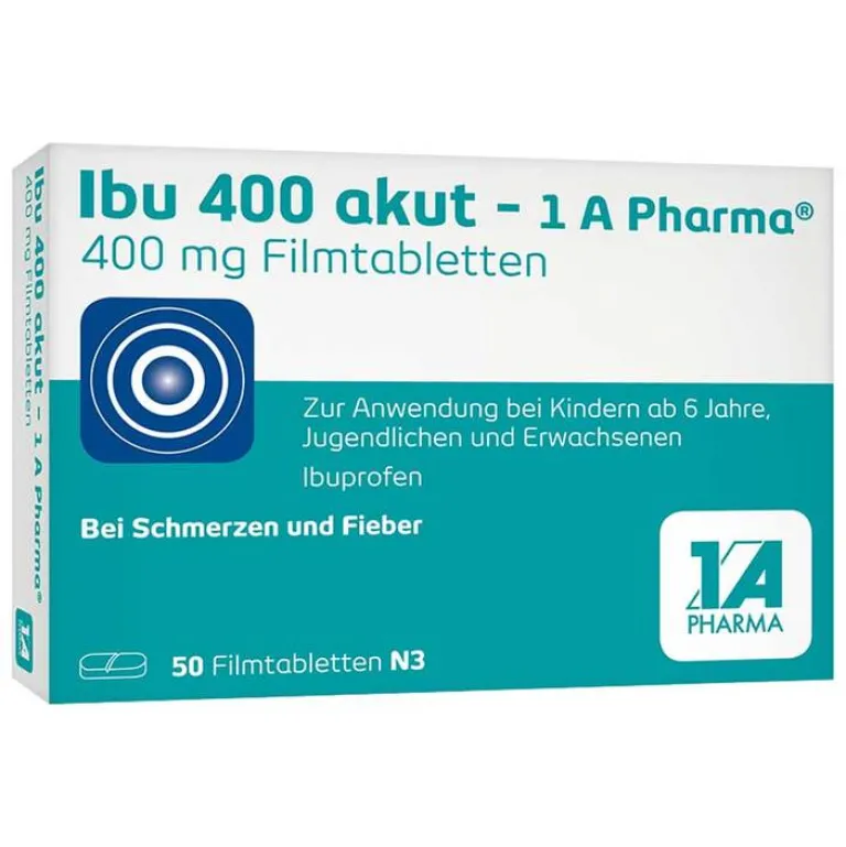 New Ibu 400 akut – 1 A Pharma® Filmtabletten, 50 St Zahnschmerztabletten|Regelschmerzen Tabletten