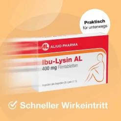 New Ibu-Lysin AL 400 mg Filmtabletten, 50 St Zahnschmerztabletten|Regelschmerzen Tabletten