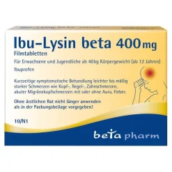 Sale Ibu-Lysin beta 400 mg Filmtabletten, 10 St Zahnschmerztabletten|Regelschmerzen Tabletten