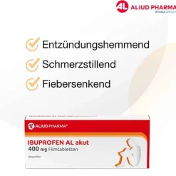 Online Aliud Pharma IBUPROFEN AL akut 400 mg Filmtabletten, 50 St