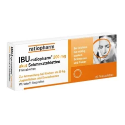 IBU-® 200 mg akut Schmerztabletten, 20 St Zahnschmerztabletten|Regelschmerzen Tabletten