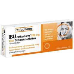 Hot IBU-® 200 mg akut Schmerztabletten, 10 St Zahnschmerztabletten|Regelschmerzen Tabletten