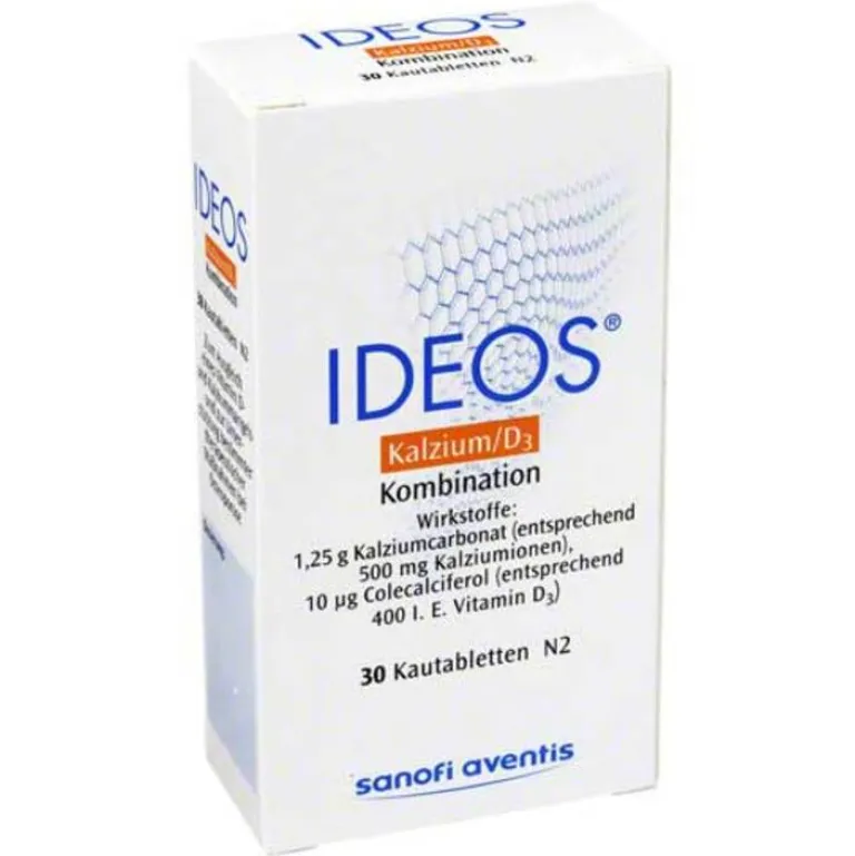 Online Ideos ® 500mg/ 400 I.E. Kautabletten, 30 St
