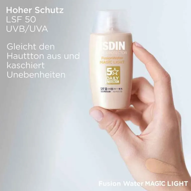 Outlet Fotoprotector Fusion Water Magic light Color SPF 50, 50 ml Lsf 50+|Gesicht