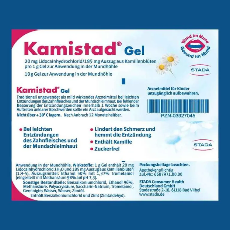 Hot Kamistad Gel bei Zahnfleischentzündungen und Aphten, 10 g