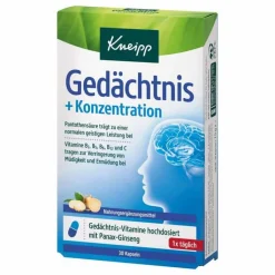 Kneipp Gedächtnis + Konzentration Kapseln, 30 St