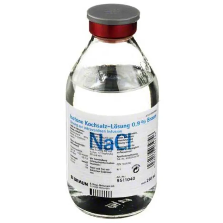 Kochsalzlösung 0,9% Glasflasche, 250 ml