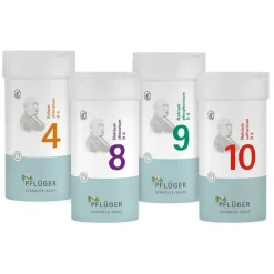 Outlet Kombination der Schüssler Salze Nr. 4, Nr. 8, Nr. 9 und Nr. 10, 1600 St Sets