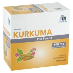 Kurkuma 500 mg + Piperin Kapseln, 180 St