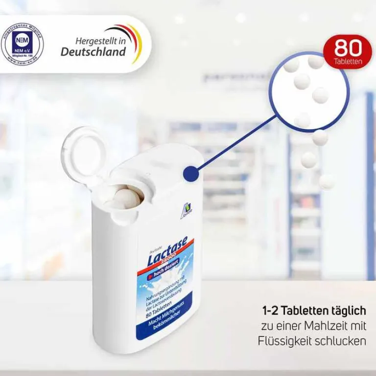 Clearance Avitale Lactase 28.000 FCC Tabletten im Spender, 80 St