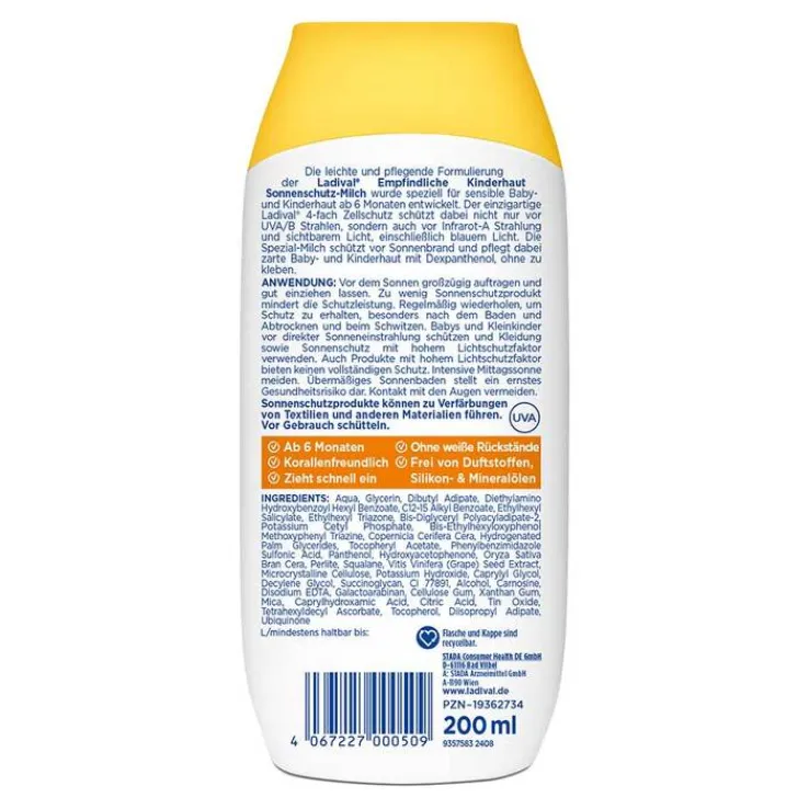 Ladival empfindliche Kinderhaut Milch LSF 50 + , 200 ml