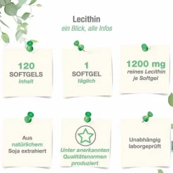 Online Lecithin 1200 mg Sojalecithin + Vitamin E vegan Weichk., 120 St Lecithin