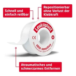 Online Leukoplast ® skin sensitive 2,5 cm x 2,6 m ohne Schutzring, 12 St