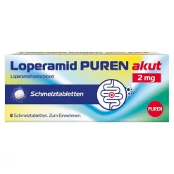 Hot Loperamid akut 2 mg Schmelztabletten, 6 St Mittel Gegen Durchfall & Erbrechen|Für Unterwegs