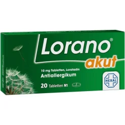 Hot akut 10 mg Tabletten, 20 St Loratadin|Allergie Tabletten