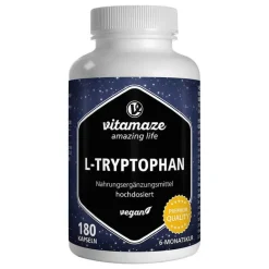Best Vitamaze L-Tryptophan 500 mg hochdosiert vegan Kapseln, 180 St